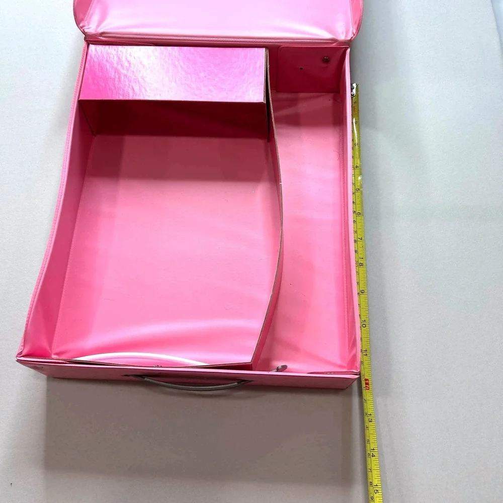 Vintage 1985 Barbie Fashion Doll Case Pink Vinyl Storage Trunk Mattel 2810-0440